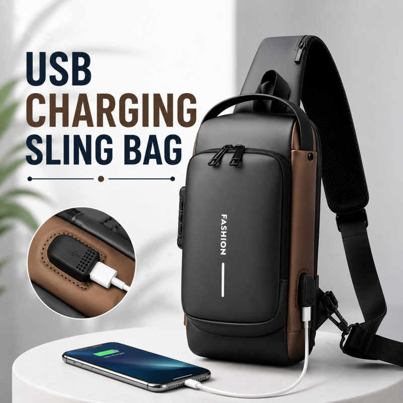 New Imported Fashion Anti-Theft Sling Shoulder Bag, Waterproof with Password Lock for Unisex