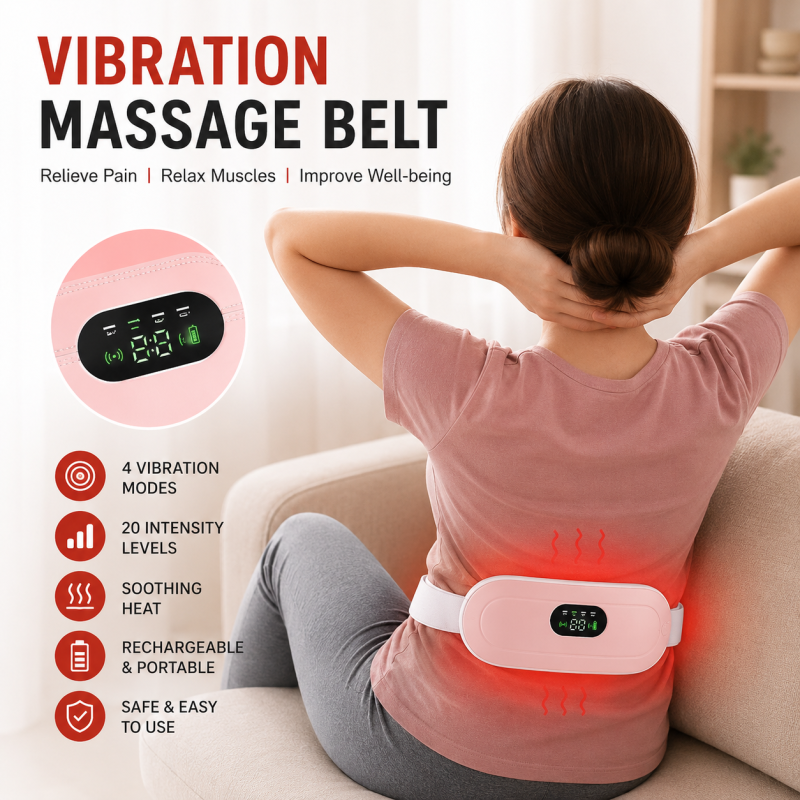 Electric Heating Pad for Menstrual Cramp Relief,  USB Type-C, Travel-Friendly Women's Massager Belt