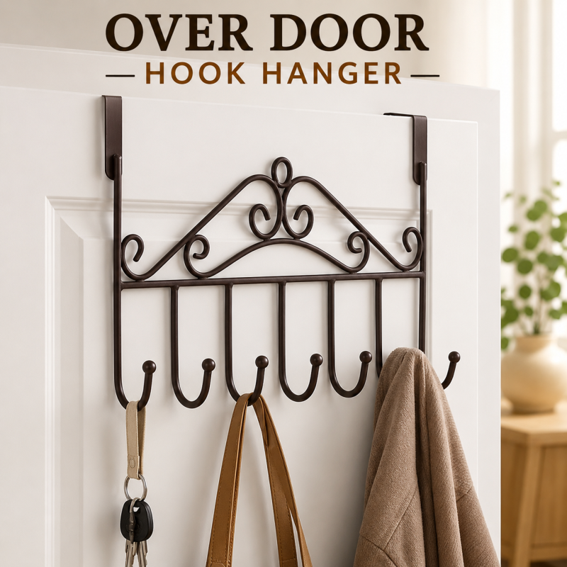 Door Hanger with 7 Hooks made in china Over the Door Towel Hook Organizer