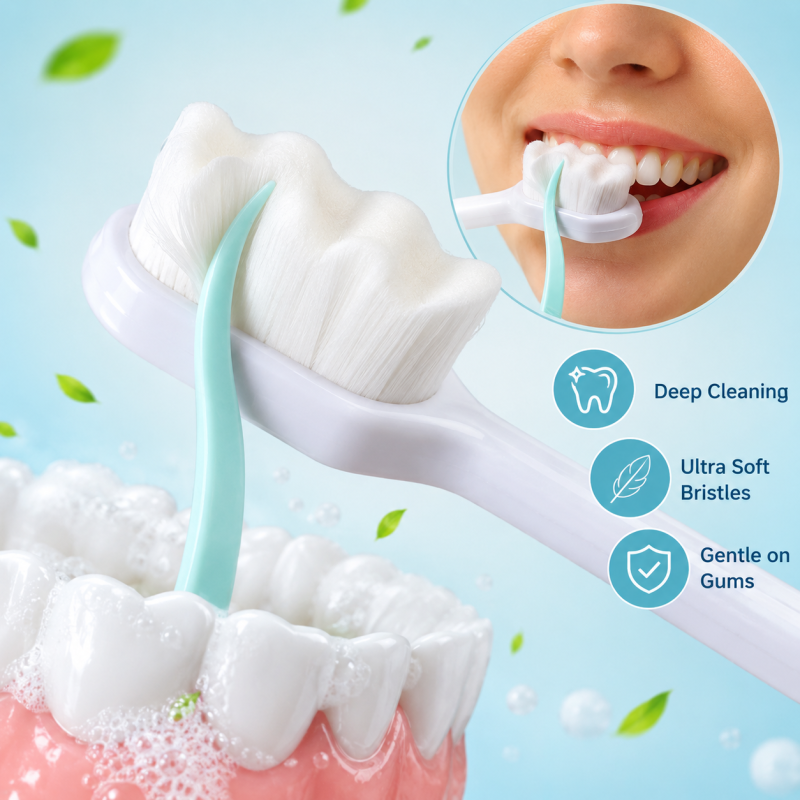 Nano Toothbrush – Ultra Soft Bristles for Fragile Gums – Manual Oral Care Brush for Kids, Adults, and Travel