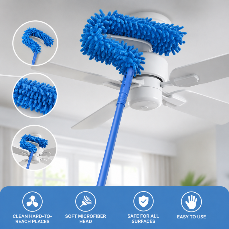 Expandable MicroFiber Long Handle Fan Duster (Mix/Random colour)