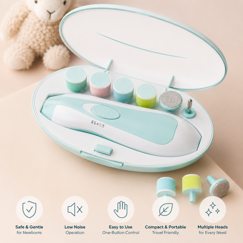 Baby Nail Clippers 6 in 1, Baby Nail Cutter Safe Electric Baby Nail Trimmer Kit