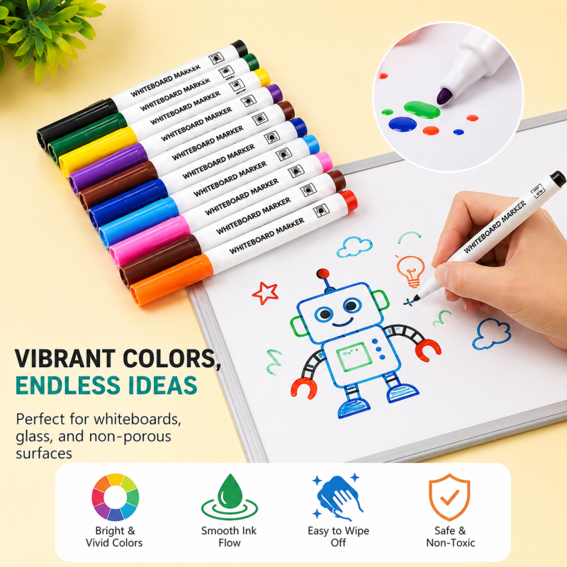 8 Colors Magical Water Painting Pen, Floating Doodle Pens, Kids Drawing Early Education Magic Whiteboard Marker, Floating Water Marker With Spoon, Ceramics Office School Art Marker, Erasable Whiteboard Marker with Spoon