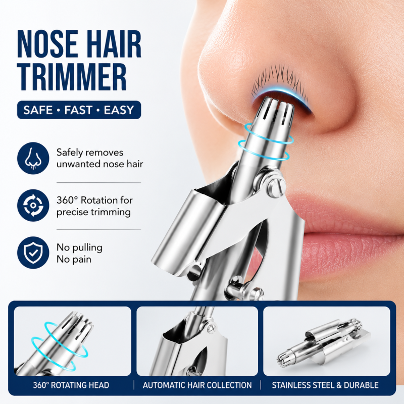 Stainless Steel Manual Nose Trimmer, Mechanical Nose Hair Trimmer, Shaving And Unwanted Hair Removal Tool