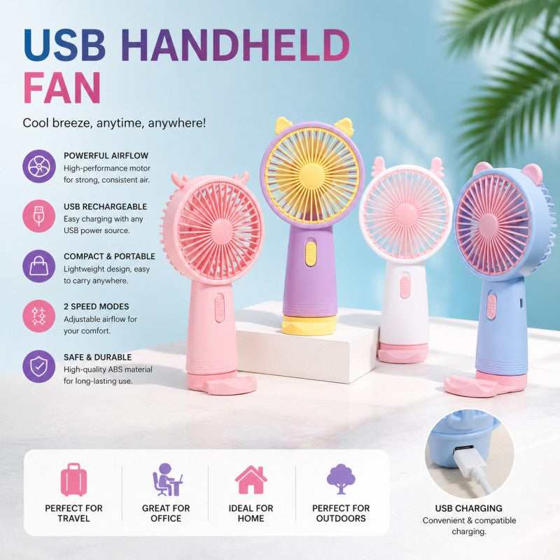 Usb Portable Mini Fan Rechargeable Fan Handheld Fan