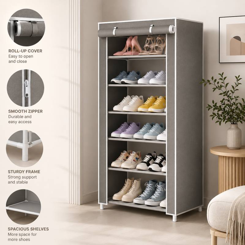 Oxford Layer Shoe Cabinet Shoe Rack 6 layer