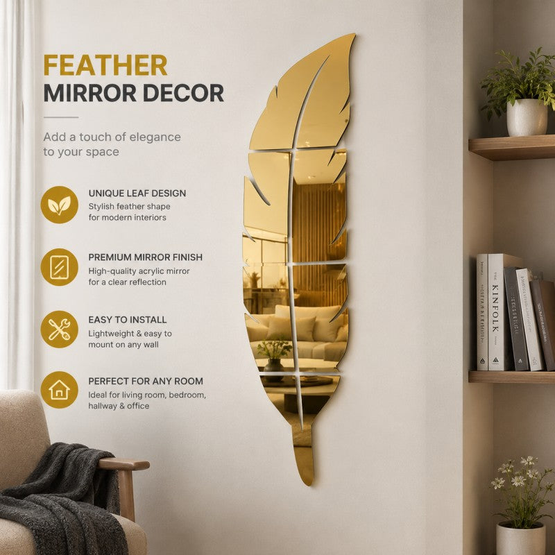 Wall Trove Acrylic Mirror Wall Leaf 3D Acrylic Wall Decoration
