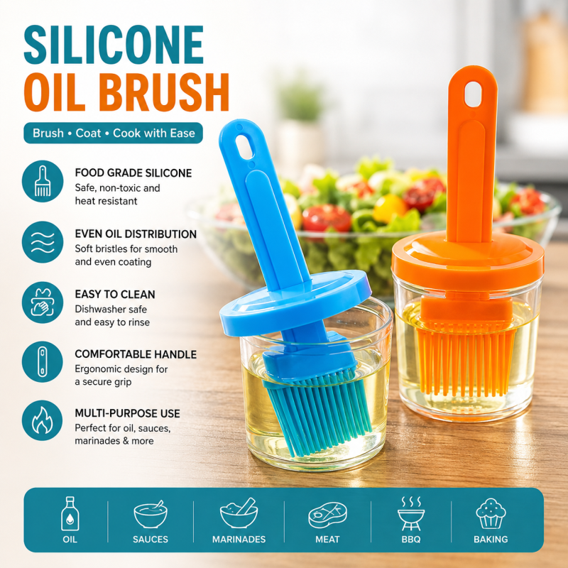 Oil Brush With Bottle Oil Dispenser Barbecue Oil Brush Pancake Brush