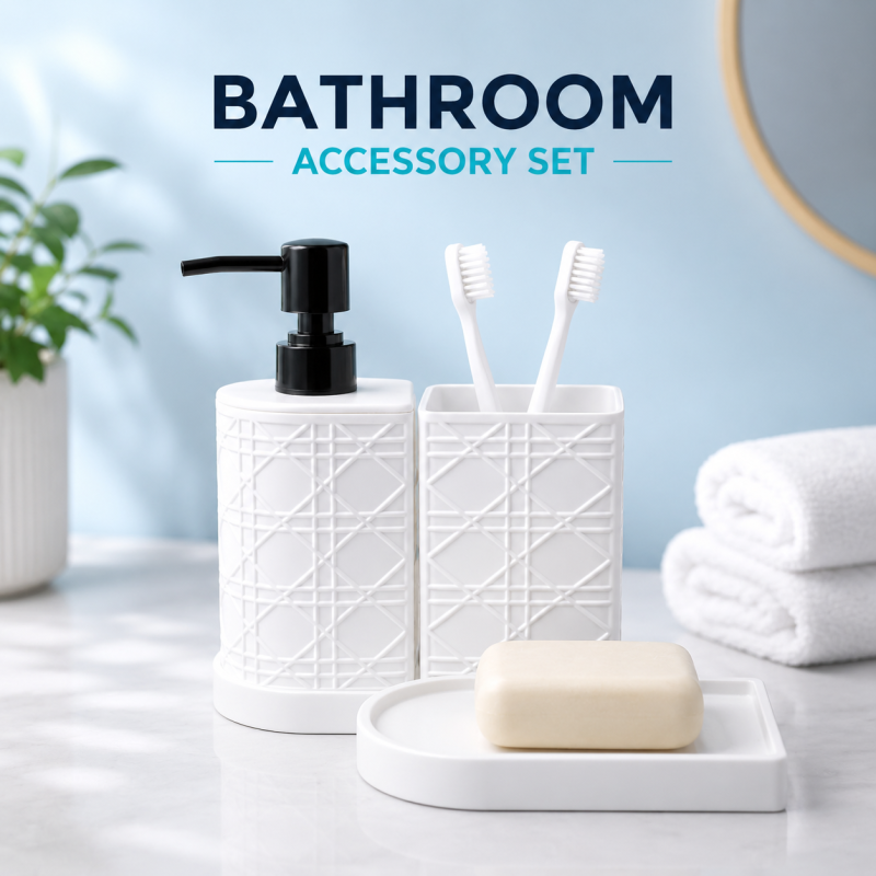 3 Pcs Bathroom Accessory Set