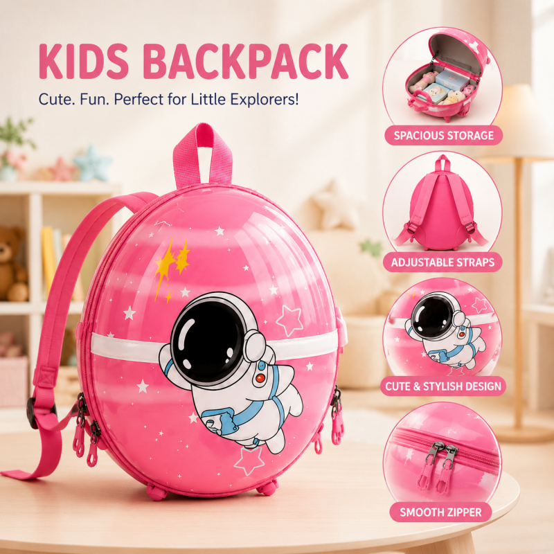 Cute Astronaut Kids Bag Lightweight, Stylish & Perfect for Daily Use! Available in Blue, Purple & Pink