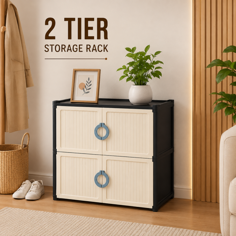 Modular Shoe Organizer Cabinet  2 layer.  4 partition