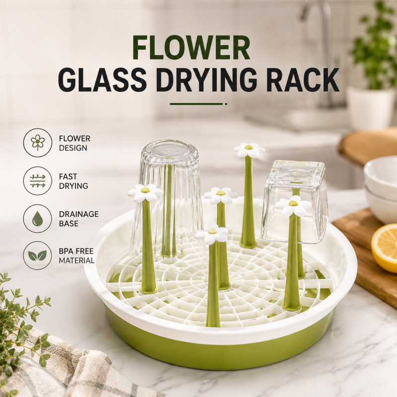 Glass Cup Holder Drying Rack Stand For Kitchen Storage Plastic   Random Colours