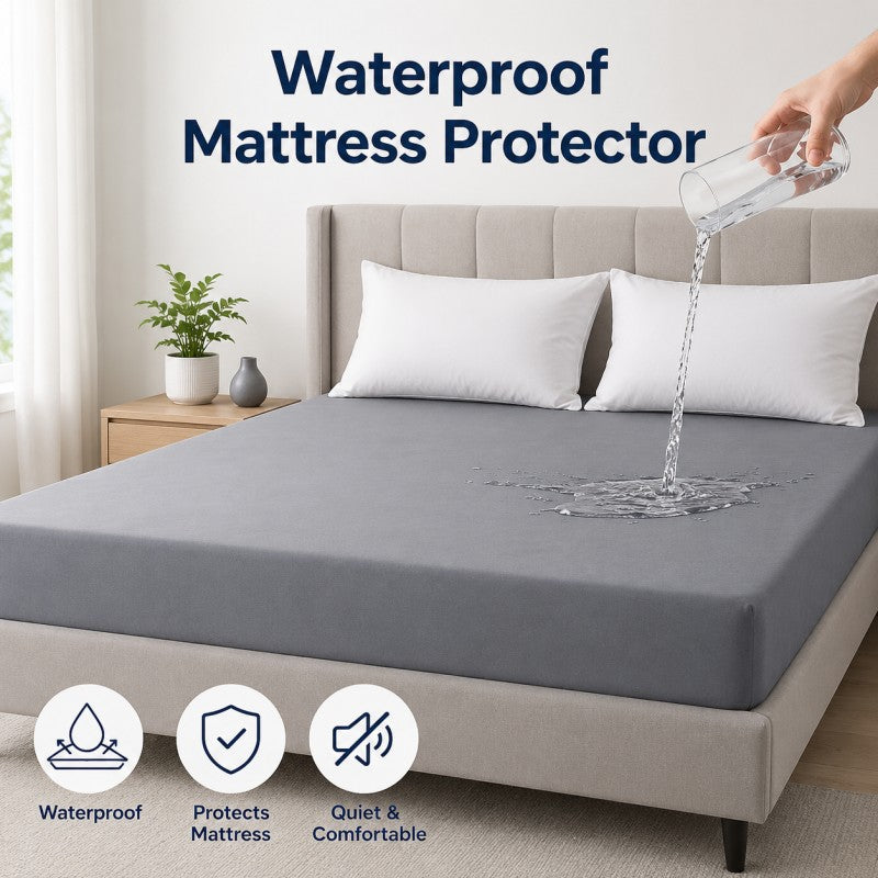 Waterproof Mattress Cover – Comfortable, Durable & Easy to Clean  Mattress Cover Only – Pillow Covers Not Included