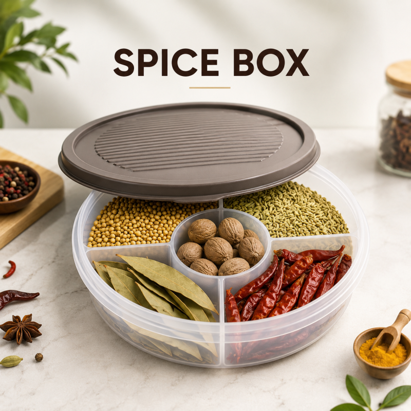 Transparent 5 portion Nuts & snacks storage container