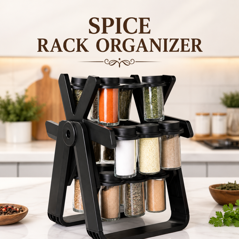 360° Rotating Spice Rack Organizer For Kitchen - 18 Glass Jar Racks  (Big size)