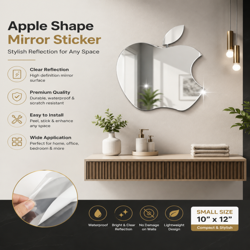 3D Apple wall Stikcer  (Size approx 10 by 12)