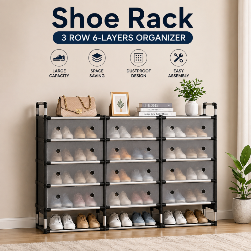 Storage Rack , Keep your home neat and organized with this spacious, durable, and stylish storage rack. Perfect for shoes, clothes, toys, and everyday essentials ( 6 Layer)
