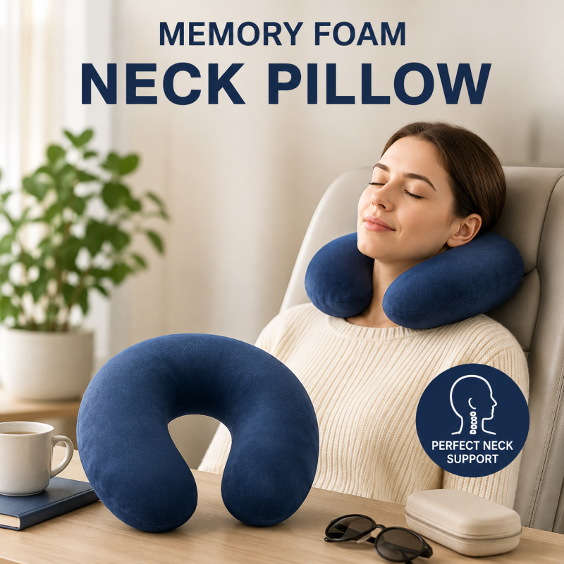 Premium U-Shaped Travel Neck Pillow – Soft & Comfortable