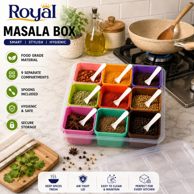 Plastic Royal Masala Box (9Pcs)