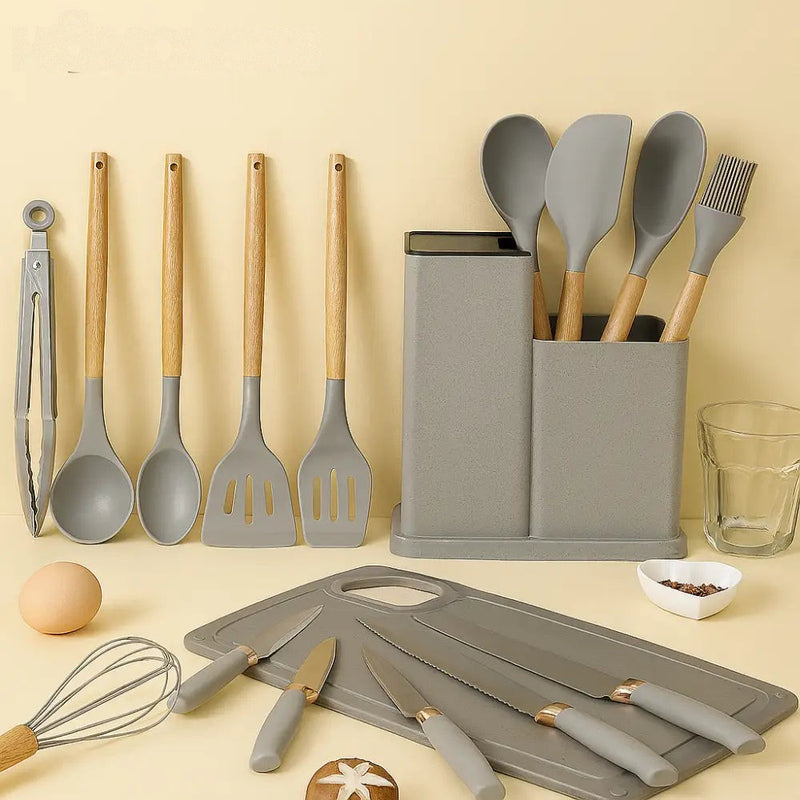 19Pcs Kitchen Utensils With Knife Set