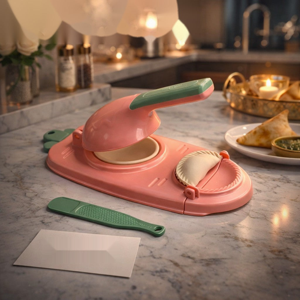 2-in-1 Premium Samosa Maker Mould – Easy Press Dumpling & Pastry Cutter Tool