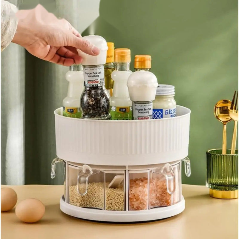 360 Rotating Spice Rack With Storage Tray — view 3