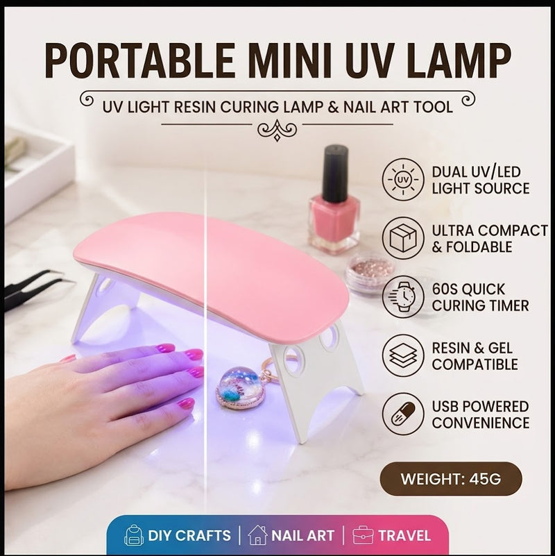 Portable Mini UV Lamp – UV Light Resin Curing Lamp for DIY Crafts & Nail Art