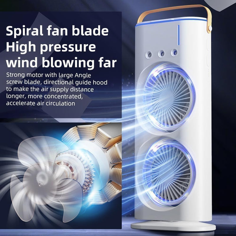 Double Nano Mist Fan with Water Tank - Portable USB Air Cooler