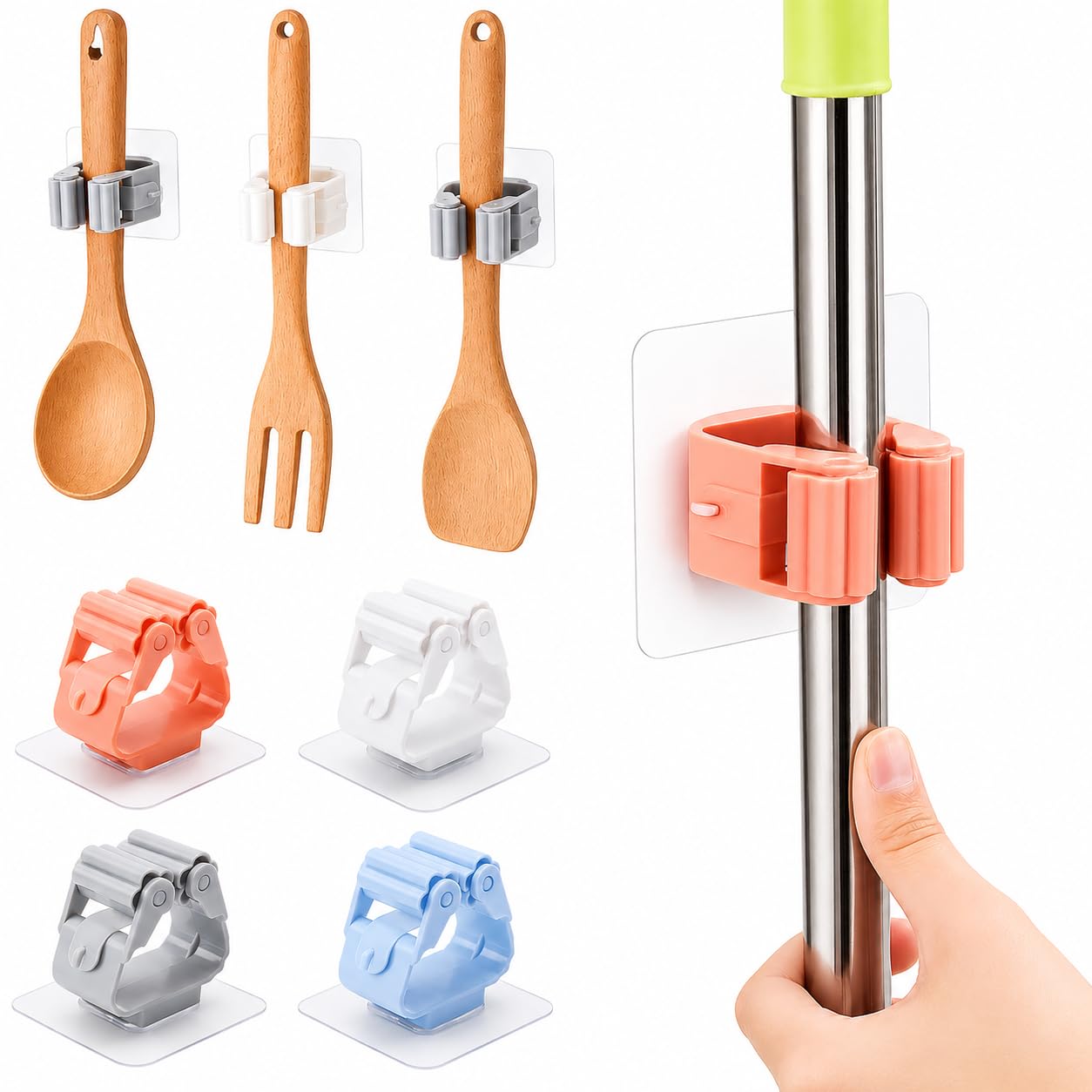 Broom Holder Clips (Pack Of 3)