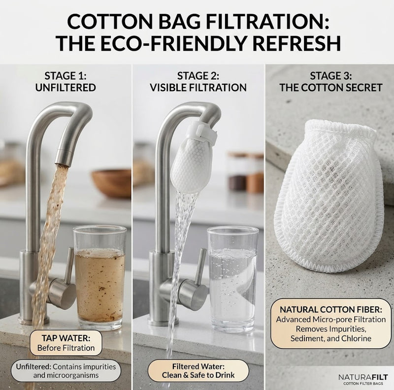 Faucet Filter Cotton Bags Pack of 10 – Replacement Tap Strainer Filters for Kitchen