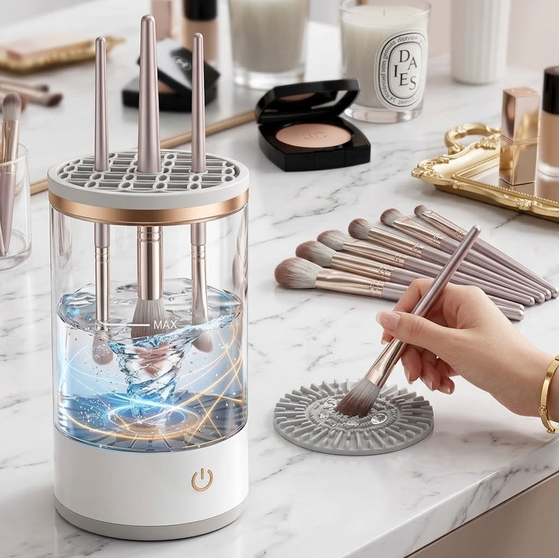 Automatic Makeup Brush Cleaner – Electric Spinning Brush Washer & Dryer, CE Certified