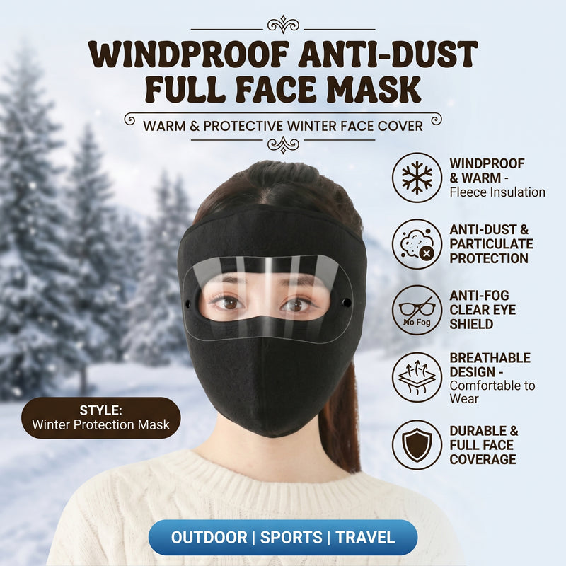 Windproof Anti-Dust Full Face Mask – Warm & Protective Winter Face Cover