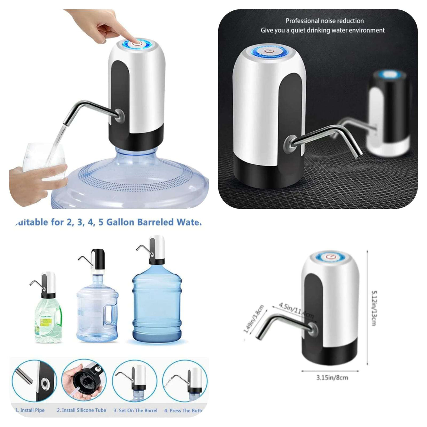 Automatic Water Dispenser Machine - Rechargeable Automatic Bottle Pump for Home & Office