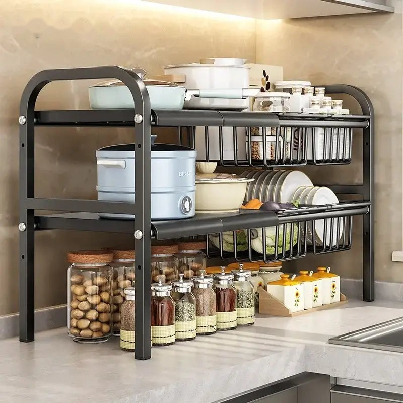 Adjustable Under Sink Pot Rack - Maximize Kitchen Storage