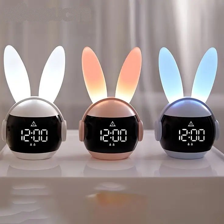 Adorable Rabbit LED Alarm Clock - Night Light & Digital Display
