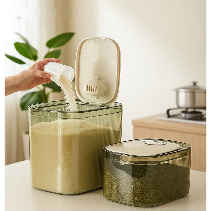 Airtight Rice Storage Container with precision Cup | Thickened Food Bin