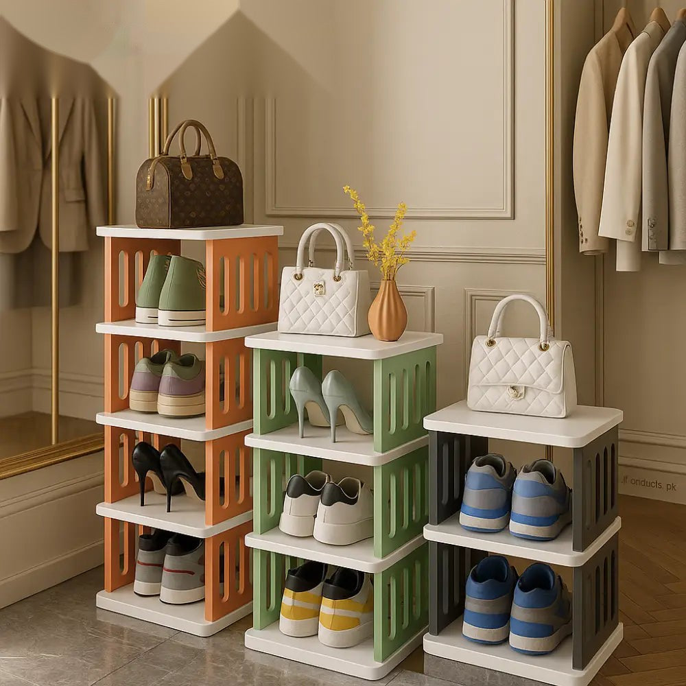 ColorBlock Luxe Modular Shoe Rack –5 Tier Stackable Storage Stand