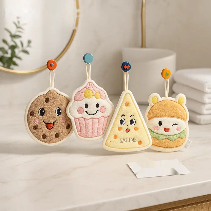 Cute Cartoon Food-Themed Hanging Hand Towels