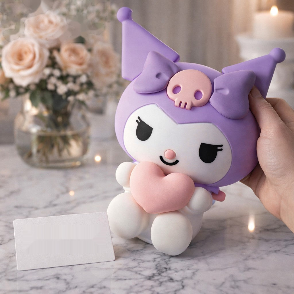 Cute Kuromi Squishy LED Night Light – Soft Silicone Decorative Lamp