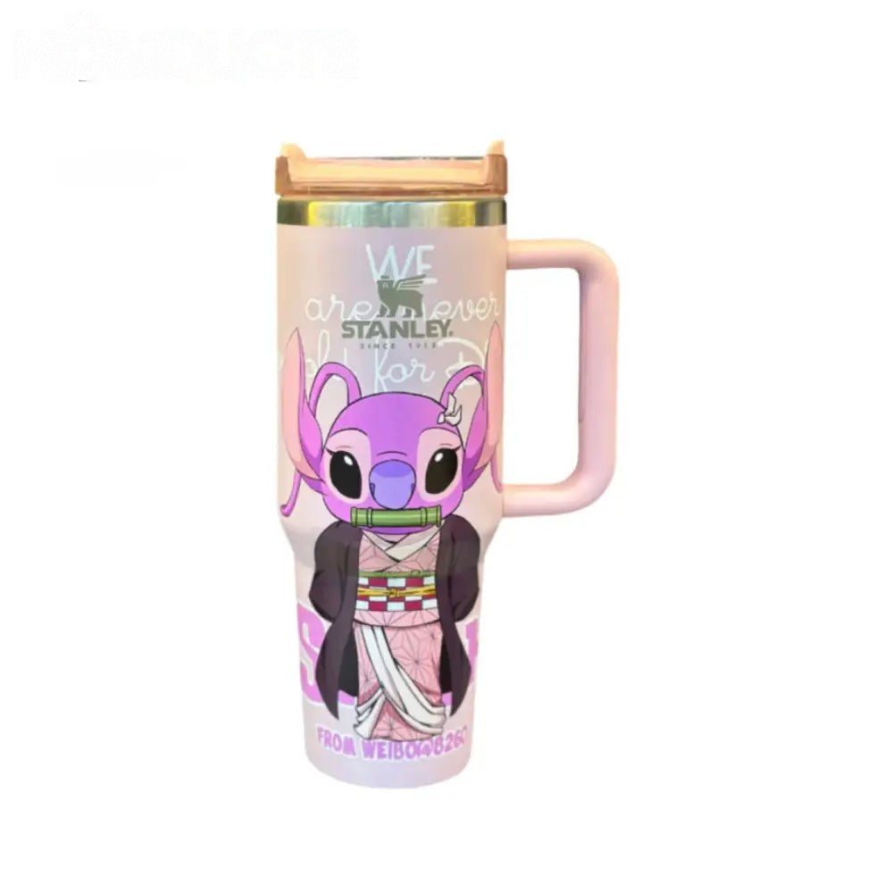 Demon Slayer Nezuko x Stitch Stanley Quencher H2.0 Tumbler 40oz – Anime Insulated Travel Mug