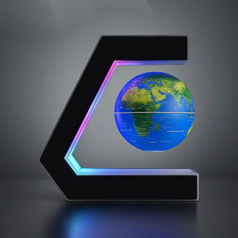 Futuristic Desk Globe with RGB Glow – Levitating Display