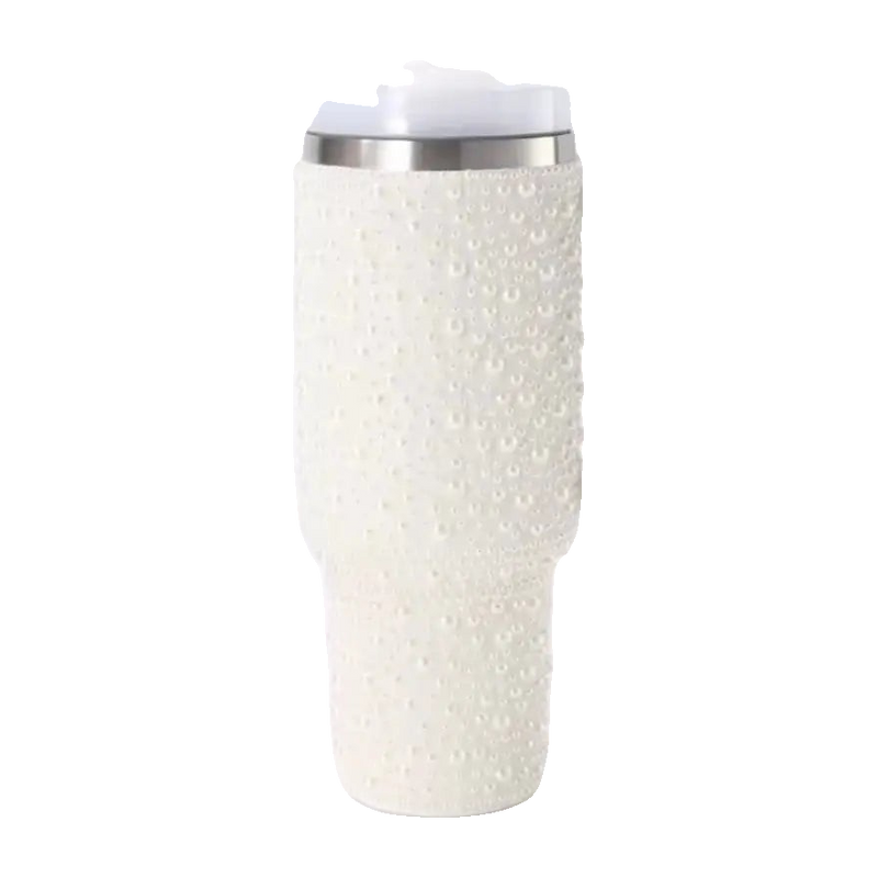 Glamorous Pearl Style 40oz Rhinestone Tumbler - Stay Hydrated in Style