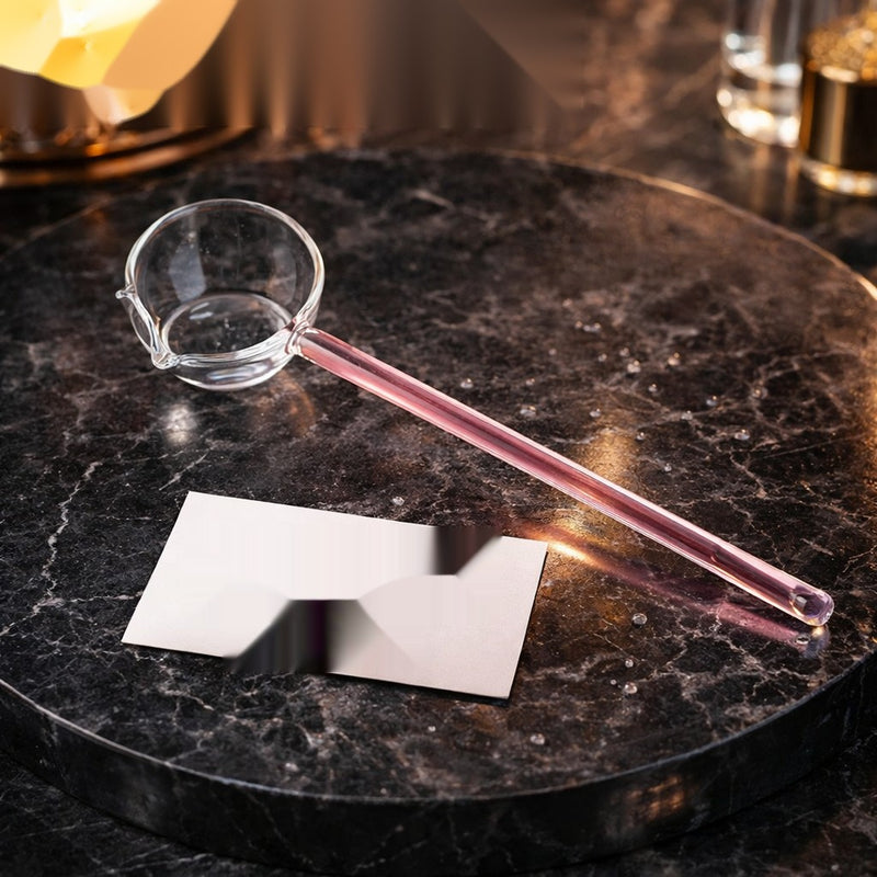 Heat Resistant Borosilicate Glass Tarka Spoon