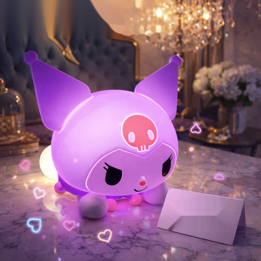 Kuromi LED Night Lamp – Cute Cartoon Soft Glow Decorative Light (1 Pc)