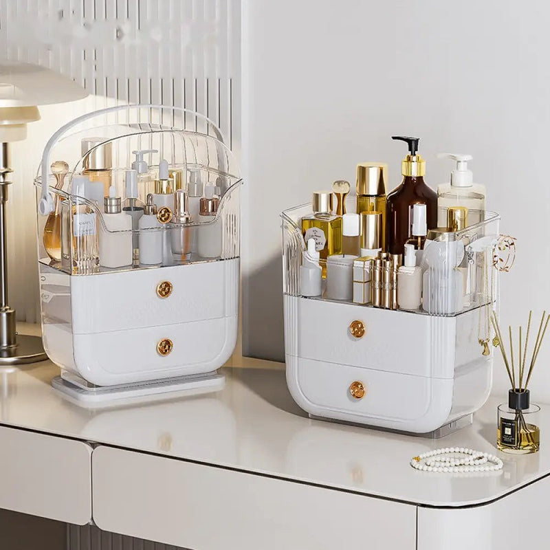 Large-Capacity Makeup Storage Box & Vanity Organizer for Skincare & Jewelry