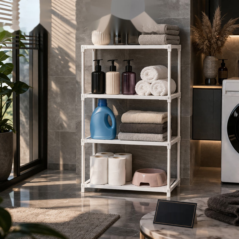 Luxury 4-Tier Multipurpose Storage Rack – Premium Bathroom & Kitchen Organizer Shelf