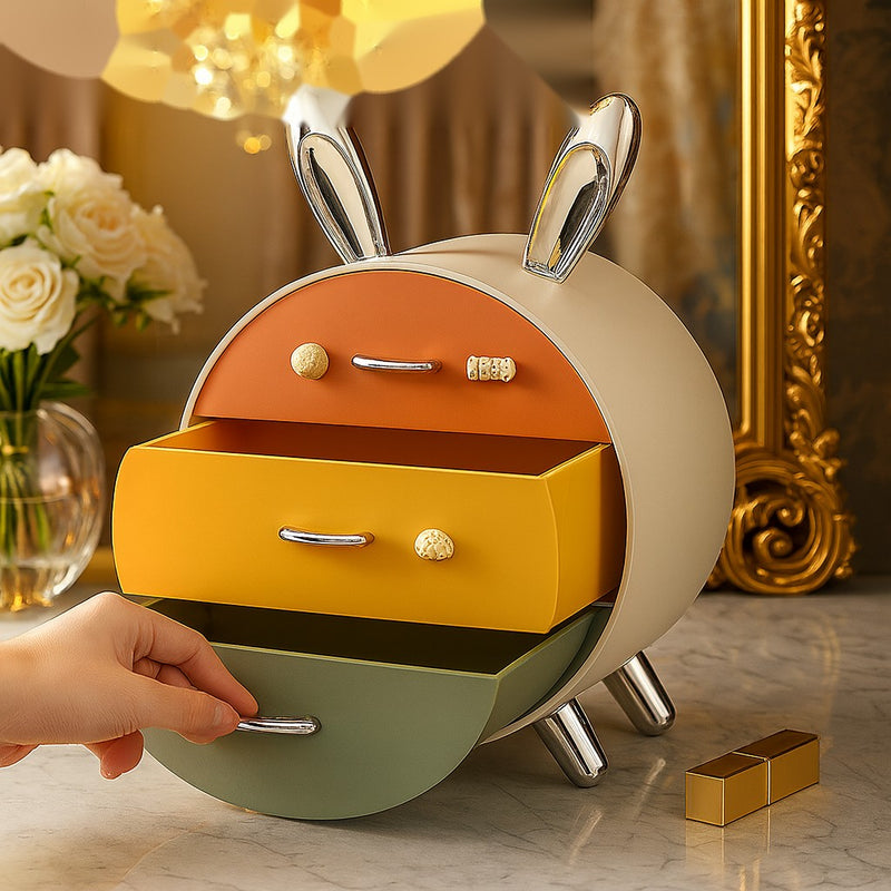 Luxury Bunny-Inspired Multi-Drawer Jewelry & Cosmetics Organizer – Premium Decorative Storage Box