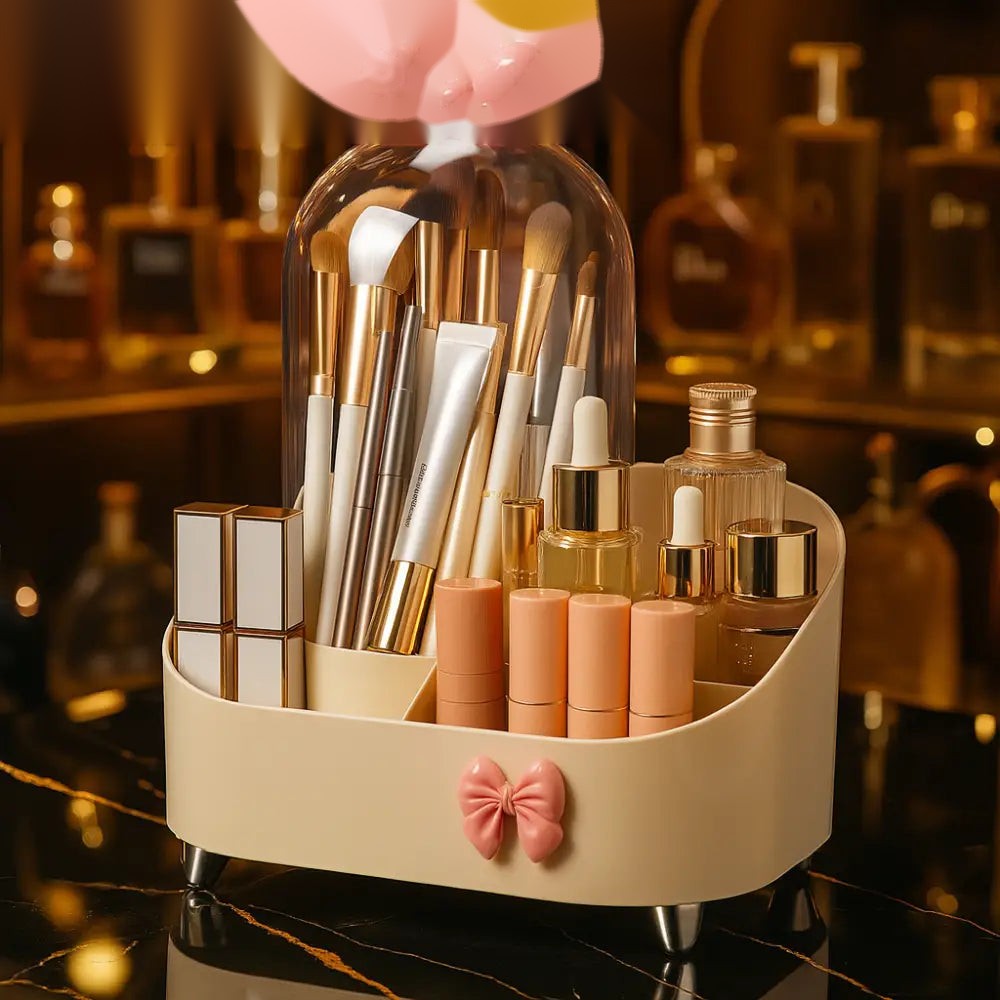 Luxury Dome Makeup Organizer with Brush & Skincare Storage