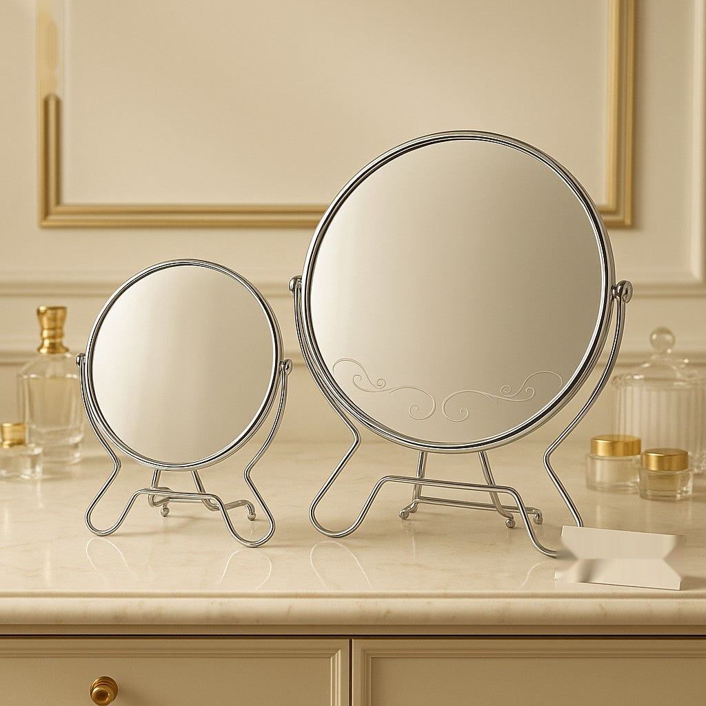 Luxury Double-Sided Vanity Mirror – Premium Tabletop Makeup Mirror (2 Sizes)