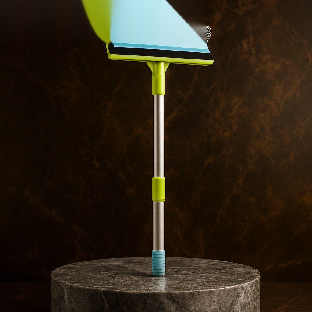 Luxury Extendable Window & Glass Cleaning Squeegee with Dual Scrubber Head